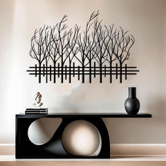 Modern Tree Line Metal Wall Art