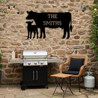 Custom Cow Family Name Sign