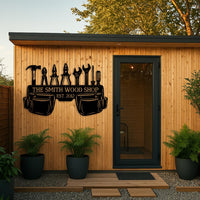 Custom Wood Shop Metal Sign