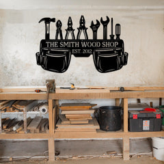 Custom Wood Shop Metal Sign