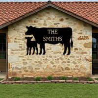 Custom Cow Family Name Sign