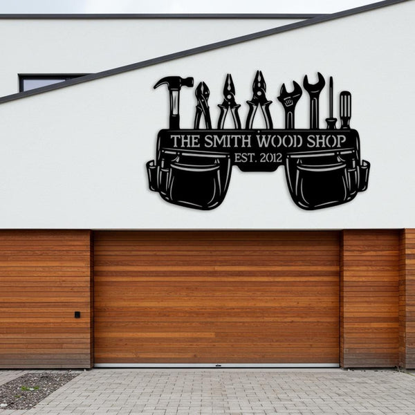 Custom Wood Shop Metal Sign