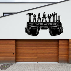 Custom Wood Shop Metal Sign