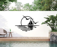 Sailboat Metal Wall Art: Ocean Sunset Coastal Decor