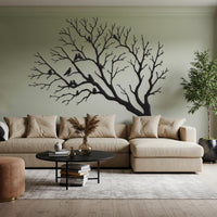 Birds on Tree Branch Metal Wall Art