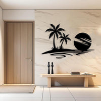 Ocean and Palm Tree Metal Wall Art