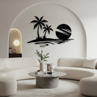 Ocean and Palm Tree Metal Wall Art