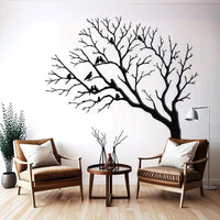 Birds on Tree Branch Metal Wall Art