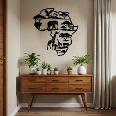 Africa Map Metal Wall Art for Above Couch