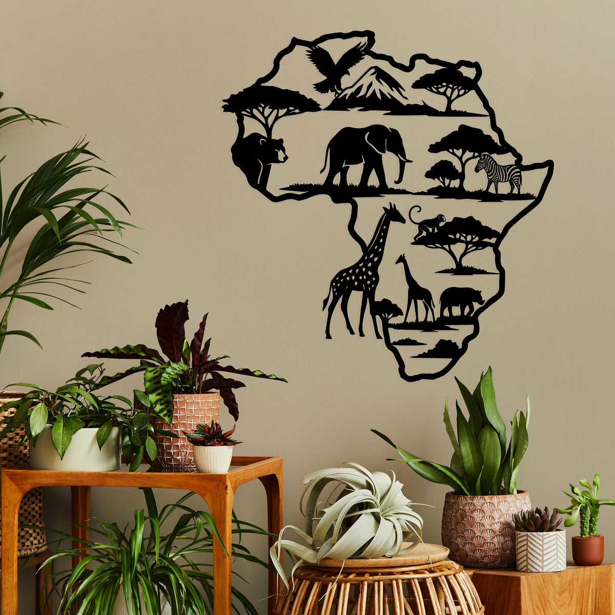 Africa Map Metal Wall Art for Above Couch