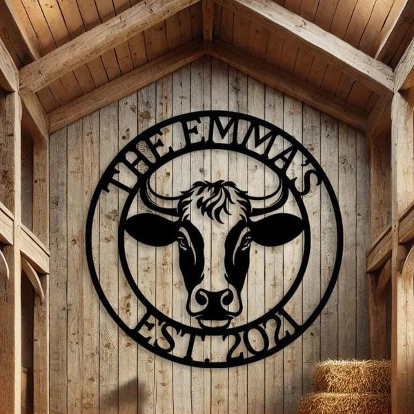 Custom Cow Metal Sign