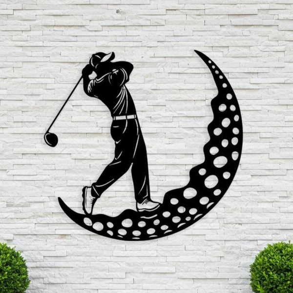 Golfer Metal Wall Art