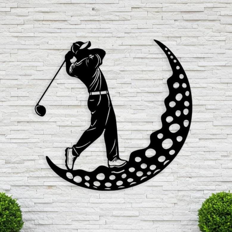 Golfer Metal Wall Art