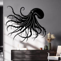 Spooky Octopus Metal Wall Art