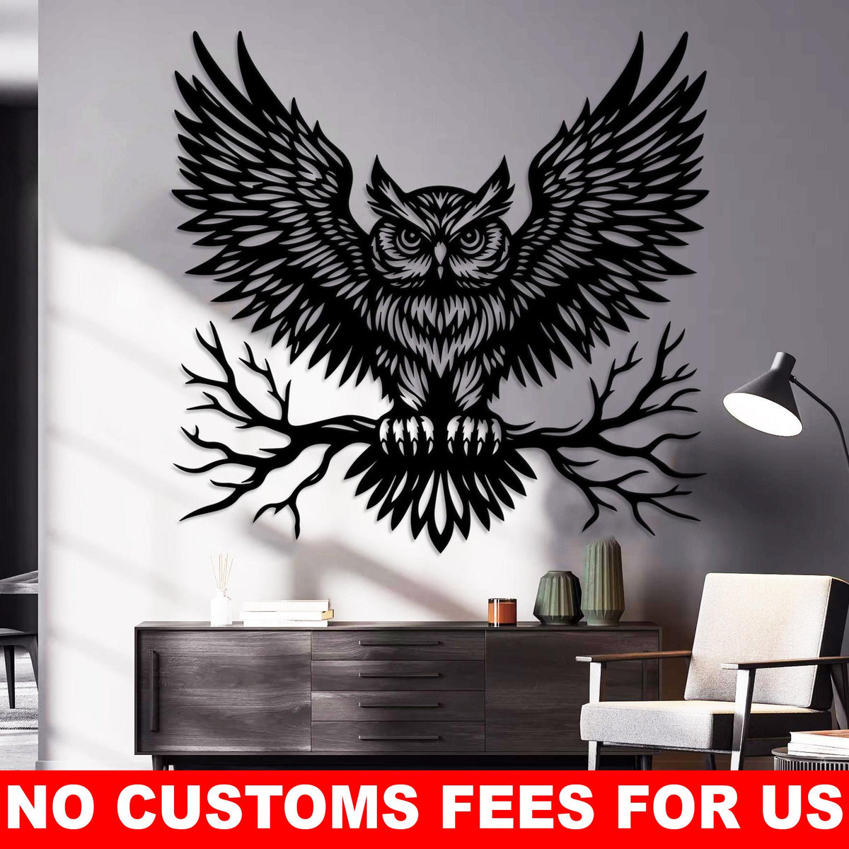 Magnificent Owl Metal Wall Art