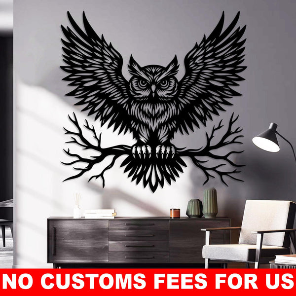 Magnificent Owl Metal Wall Art