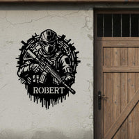 Custom Soldier Metal Sign for Man Cave