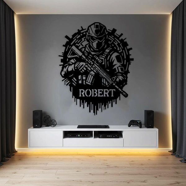 Custom Soldier Metal Sign for Man Cave