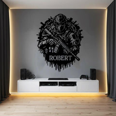 Custom Soldier Metal Sign for Man Cave