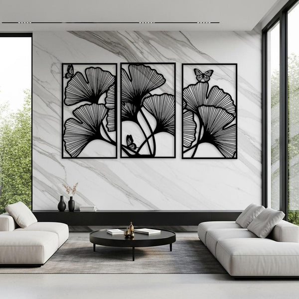 Ginkgo Metal Wall Art Set of 3