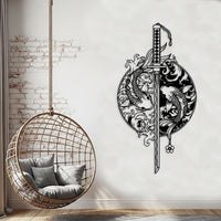 Samurai Sword Metal Wall Art
