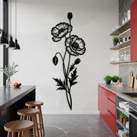 Poppy Flower Metal Wall Art