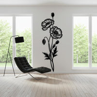 Poppy Flower Metal Wall Art