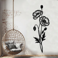 Poppy Flower Metal Wall Art