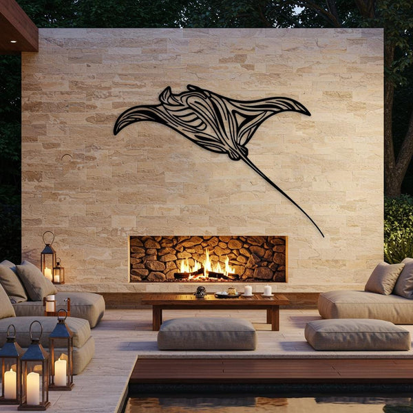 Giant Manta Ray Metal Wall Art