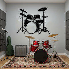 Drum Set Metal Wall Art