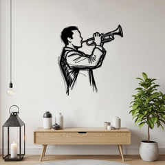Trumpet Player Metal Wall Art