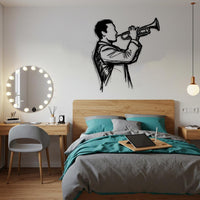 Trumpet Player Metal Wall Art