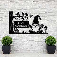 Personalized Gnome Garden Sign