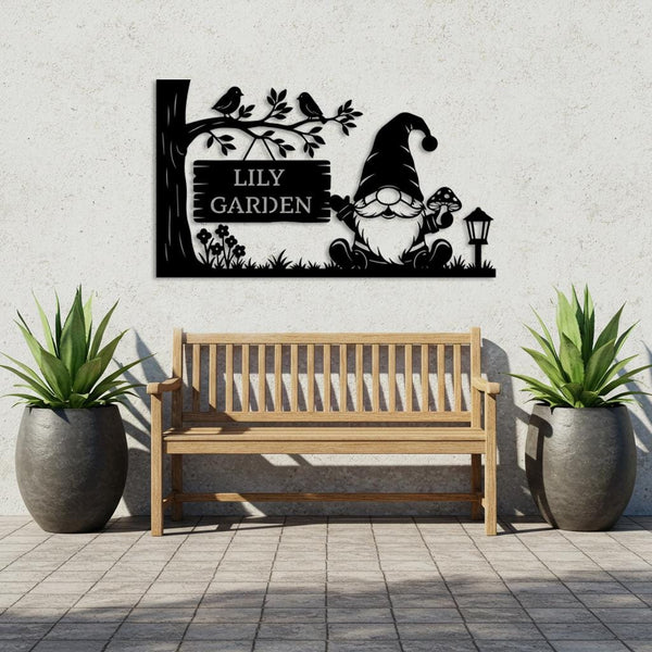 Personalized Gnome Garden Sign
