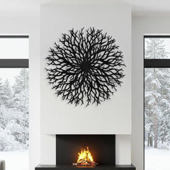 Abstract Round Wall Decor for Fireplace