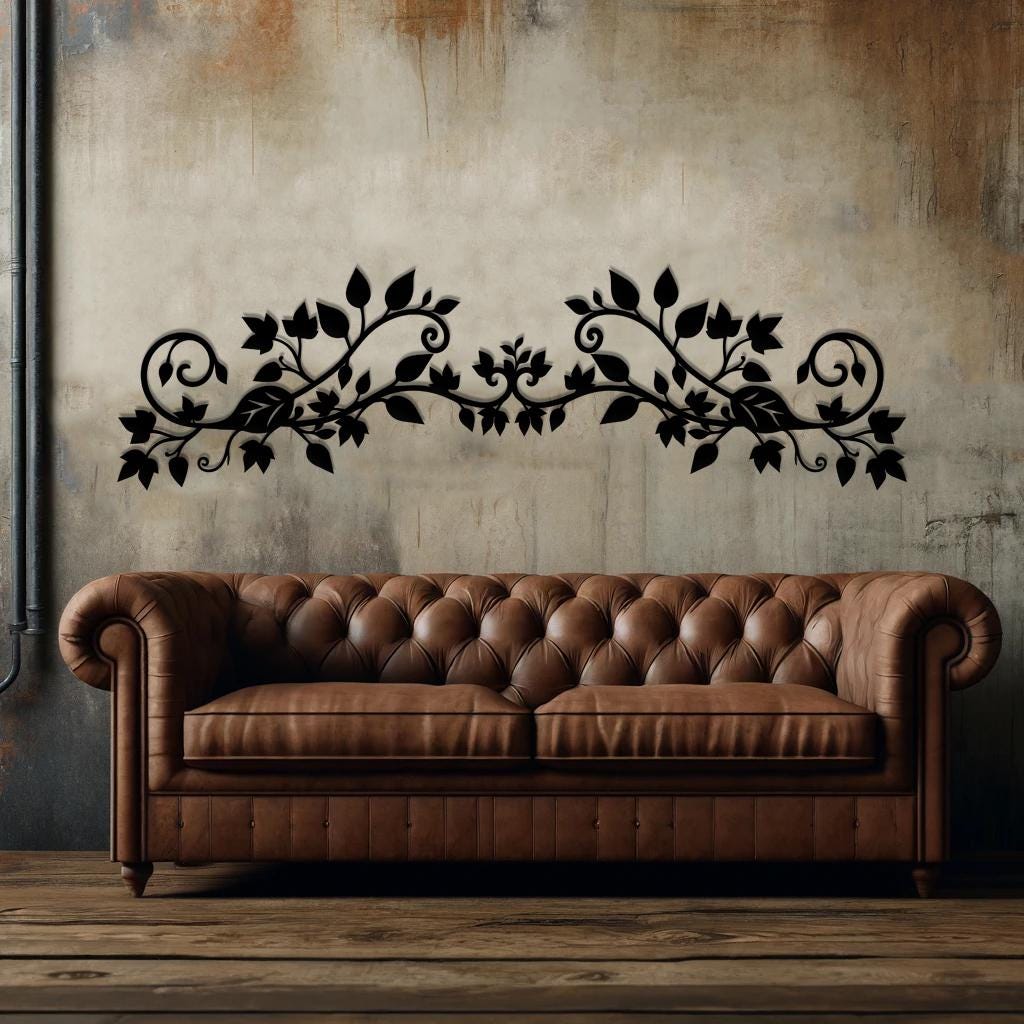 Modern Rustic Metal Scroll Wall Art
