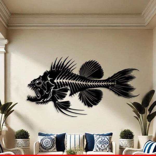 Giant Fishbones Metal Wall Art