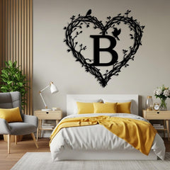 Custom Heart Monogram Metal Sign