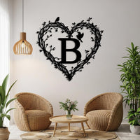 Custom Heart Monogram Metal Sign