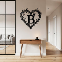 Custom Heart Monogram Metal Sign