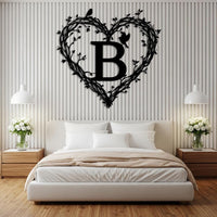 Custom Heart Monogram Metal Sign