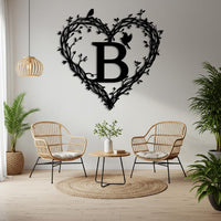 Custom Heart Monogram Metal Sign
