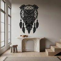 Owl Dreamcatcher Metal Wall Art