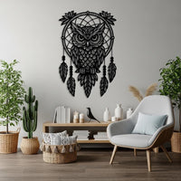 Owl Dreamcatcher Metal Wall Art