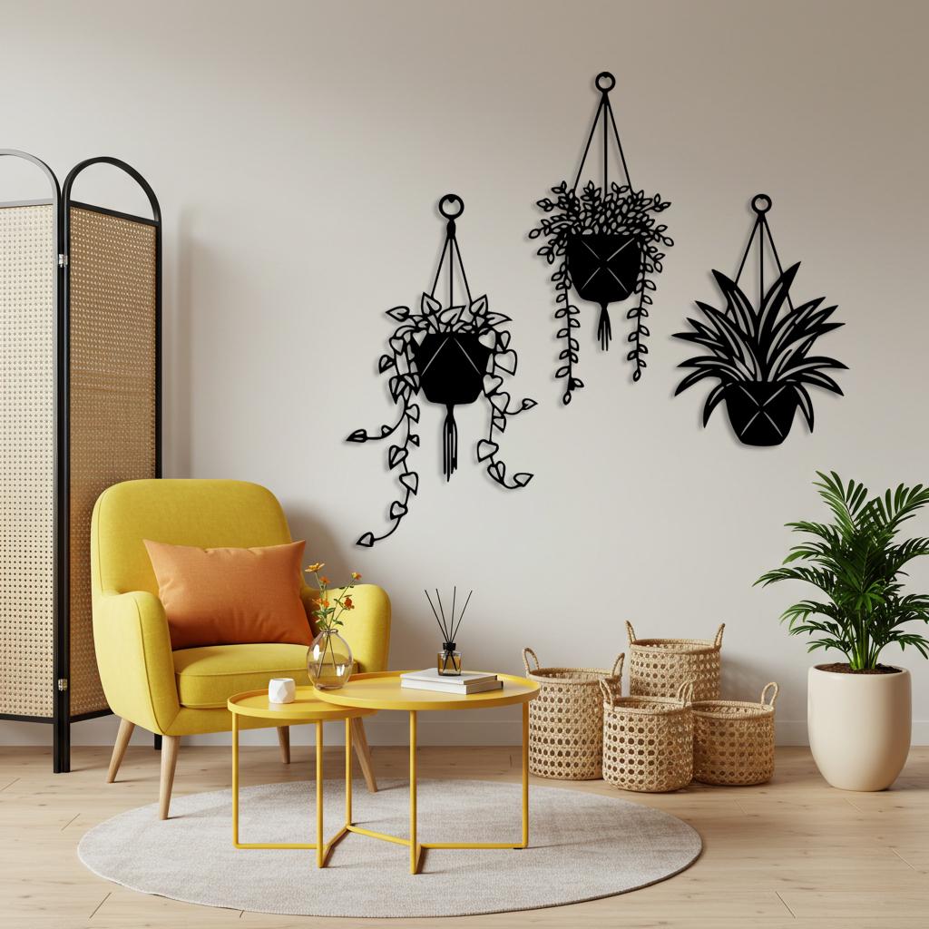 Set of 3 Metal Wall Art
