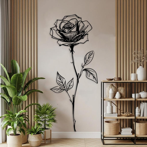Abstract Rose Metal Wall Art