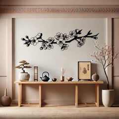 Cherry Blossom Branch Metal Wall Art