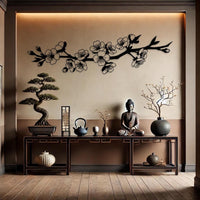 Cherry Blossom Branch Metal Wall Art