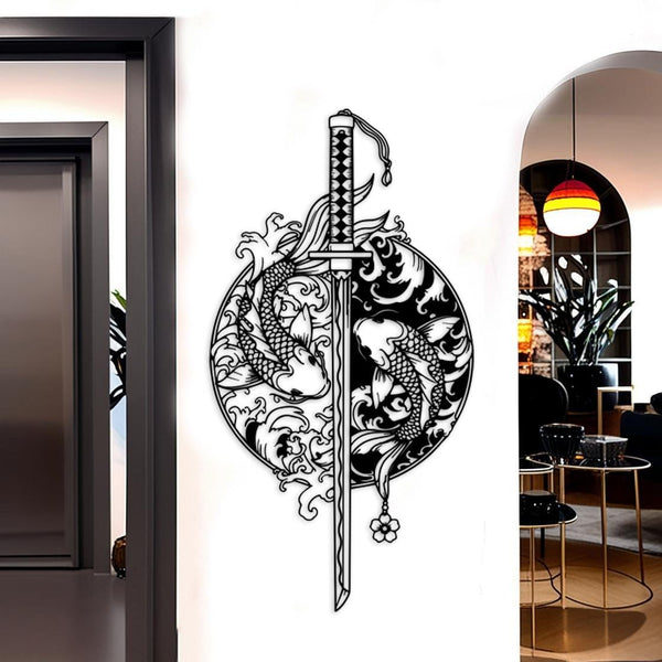 Samurai Sword Metal Wall Art