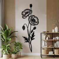 Poppy Flower Metal Wall Art